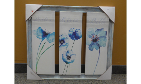 Big image print   blue  3 panel