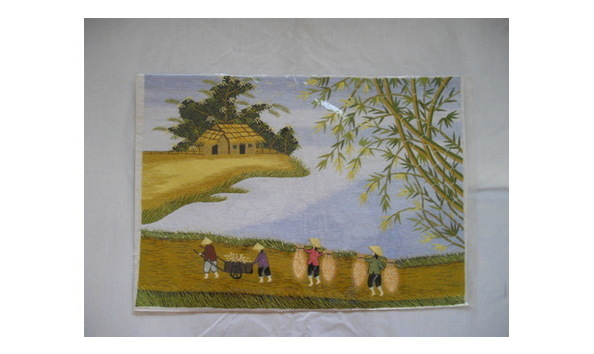 Big image big image vietnamese embroidery farm setting