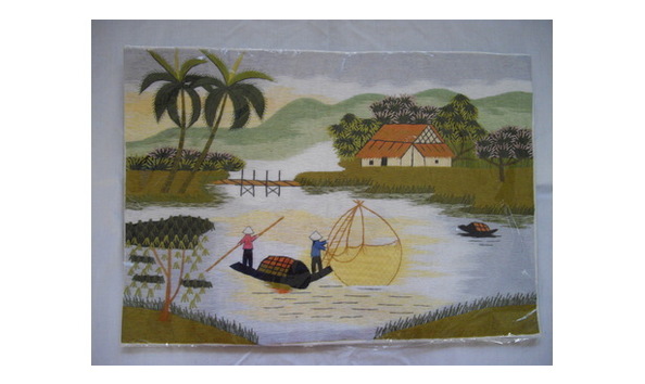Big image big image vietnamese embroidery water scene