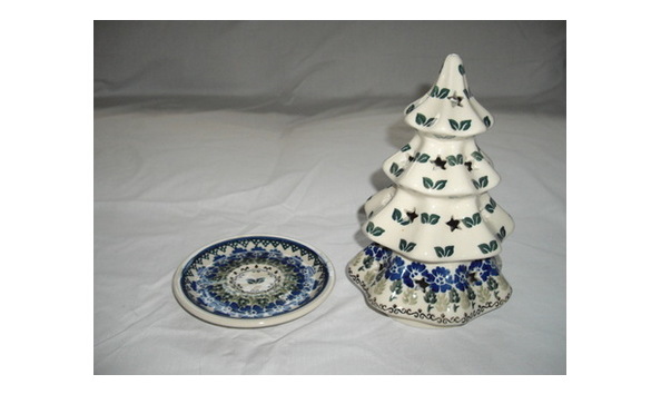 Big image big image polish pottery xmas candle holder b