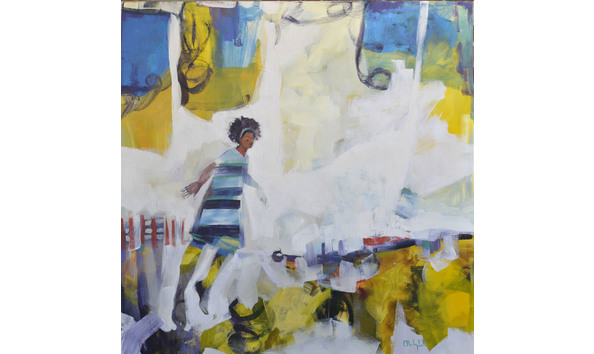 Big image a child throwing a ball on a hillside