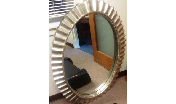 Big image silver scalloped edge mirror