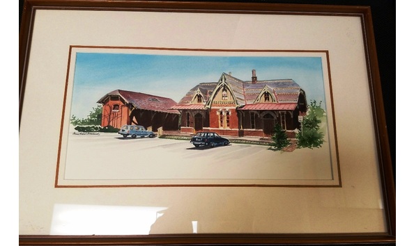 Big image acrylic on rag paper rockville train station