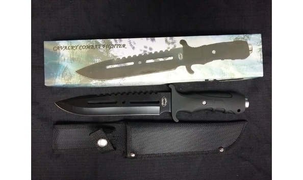 Big image cavalry combat fighter 12 inch collector knife with sheath