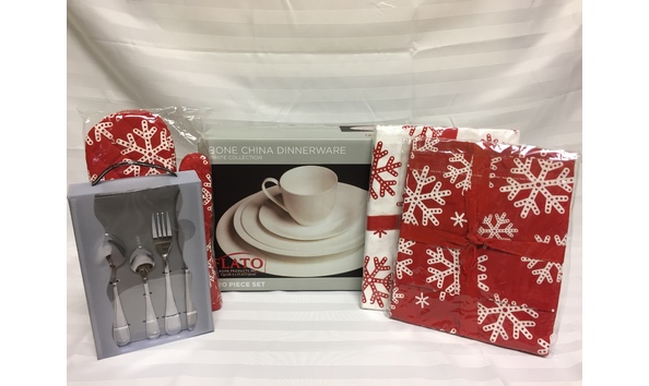 Big image flato tote with cutlery and dinnerware