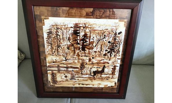 Big image auction coffee painting