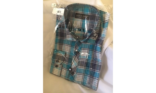 Big image jared lang plaid blue blk l shirt