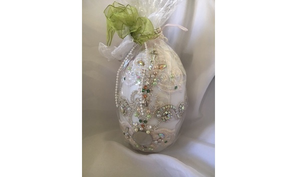 Big image faberge style egg jeweled candle