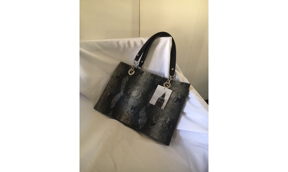 Big image london fog black gray white minitote