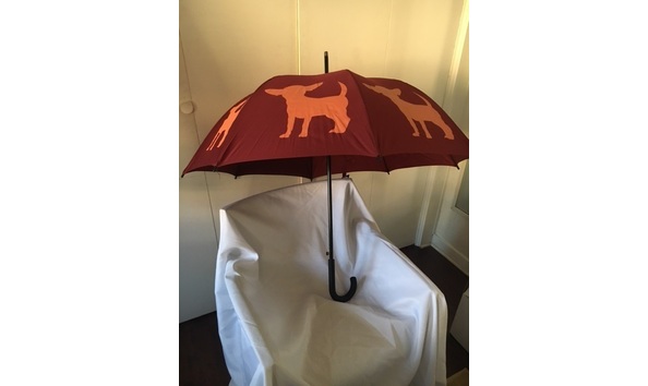 Big image sf umbrella co red brown dog design