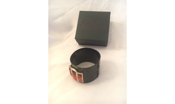Big image rue lala ruby gem black cuff bracelet