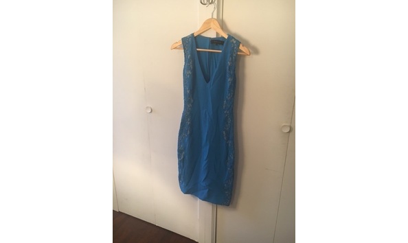 Big image lorena sarbu teal cocktail dress