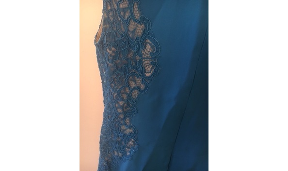 Big image lorena sarbu teal cocktail dress  closeup