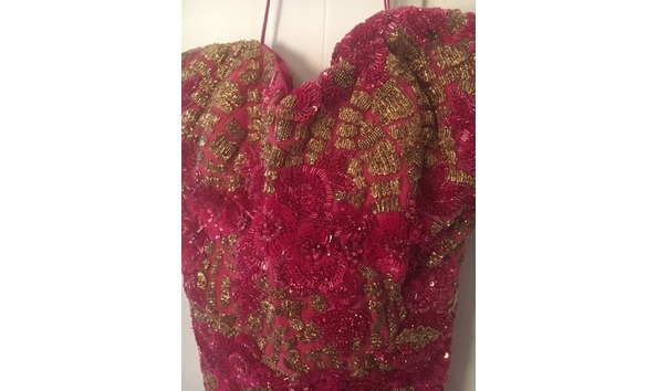 Big image lorena sarbu pink evening gown  closeup detail