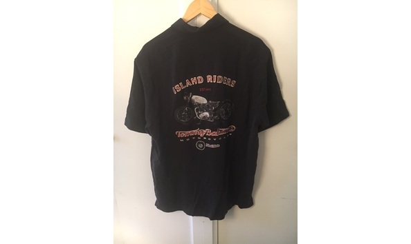 Big image tommy bahamas black island moto shirt  back