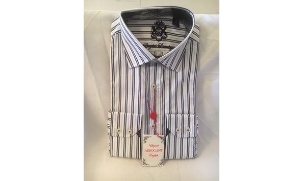 Big image english laundry blue white striped longsleeve shirt men