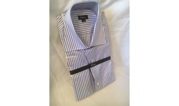 Big image blanc blue white striped longsleeve shirt men
