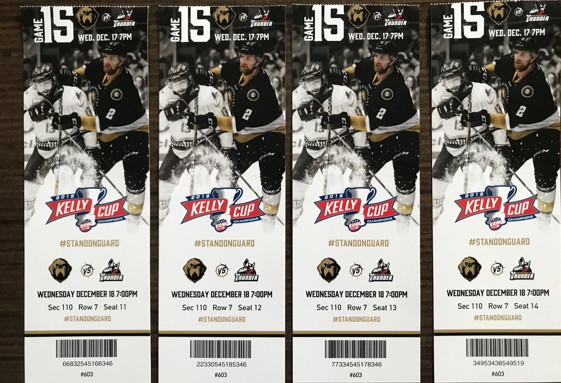 4 Growlers Hockey Tickets. December 18, 2019