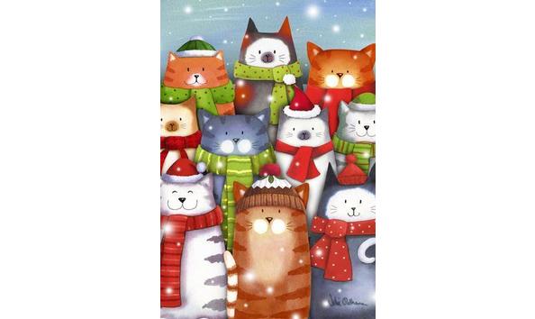 Big image cat caroling