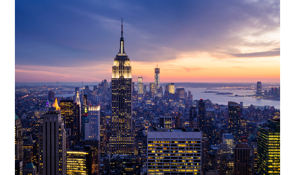 Big image pic ny skyline empire state building dusk