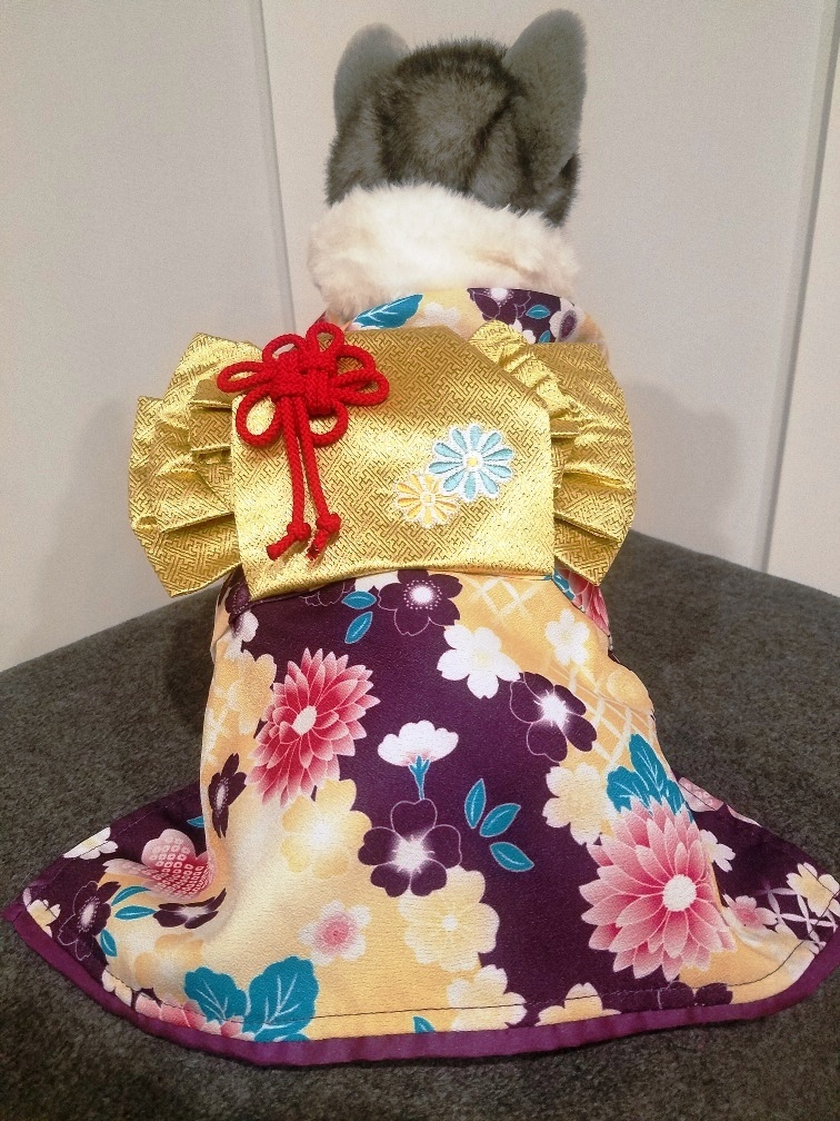 Purple Floral Kimono for Small Dogs