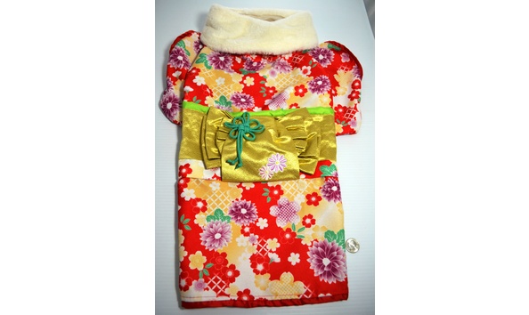 Big image auction 1028 red floral small dog kimono
