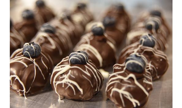 Big image blueberry truffle laughing moon chocolates   photos