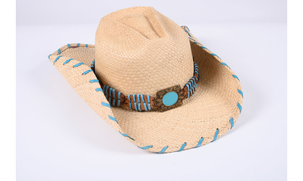Big image white straw cowgirl hat 1