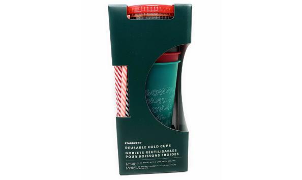 Big image limited edition holiday 2019 starbucks reusable cold cups with lids   straws 5 pack 24 ounces tumbler