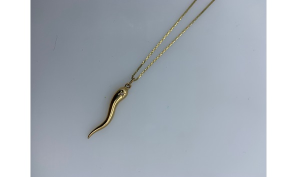 Big image retro gold horn necklace