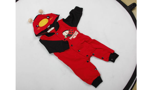 Big image infany red romper ladybug