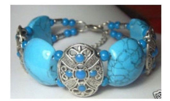 Big image tibet silver turquoise bracelet