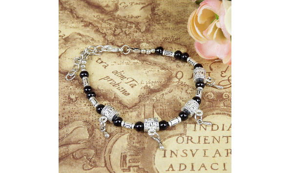 Big image tibet silver   black jade bracelet