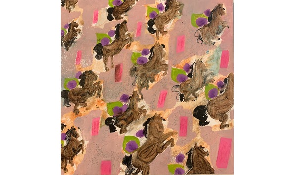 Big image kiki lapomme  horses  violets and bubblegum wallpaper  1   100