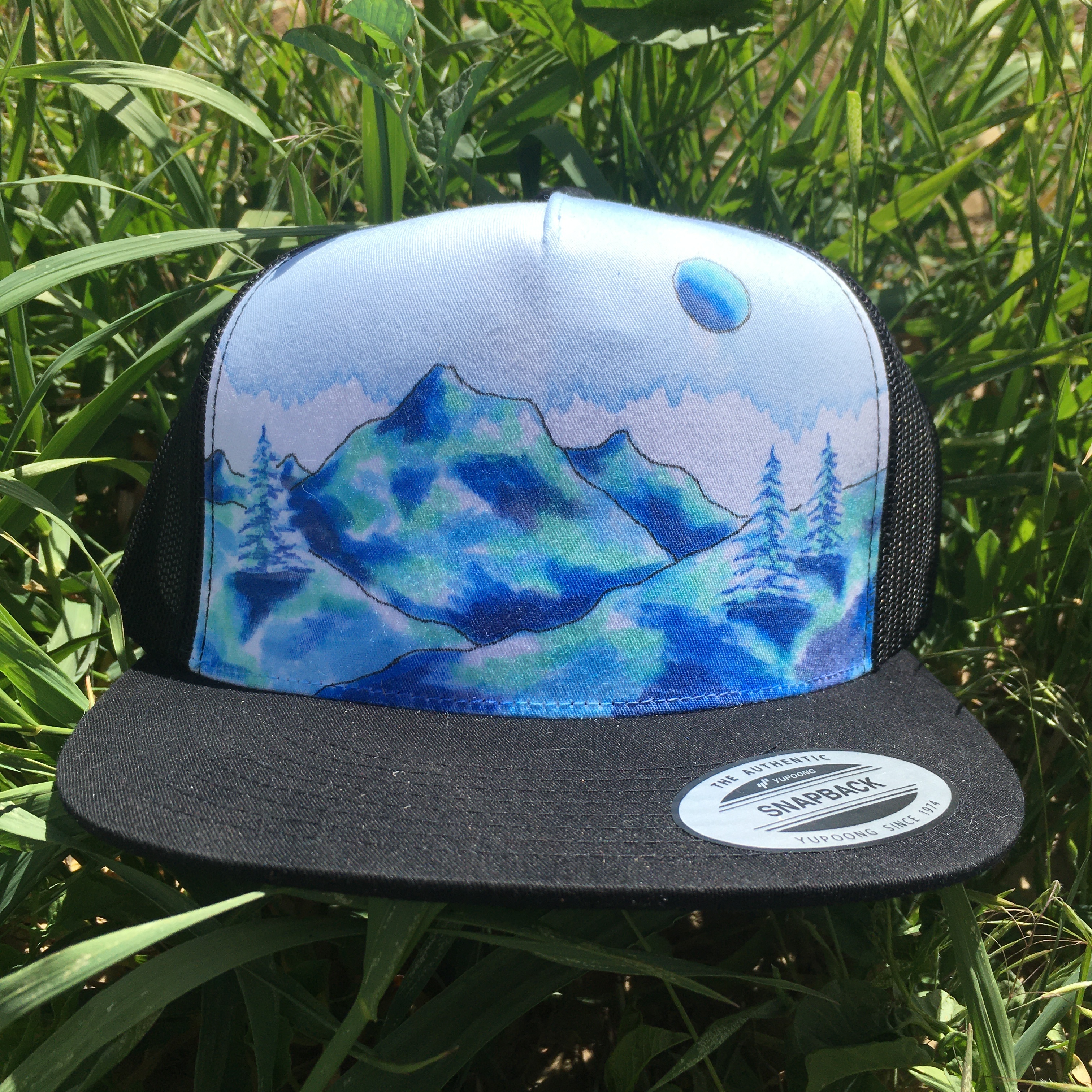 Mountain-Inspired Flat Brim Hat By Malia Reeves