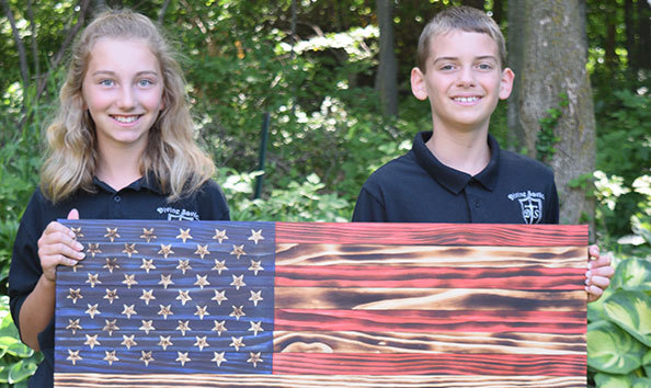 Big image colored wood flag a