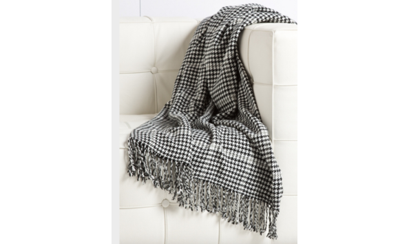 Big image houndstooth cashmere throw