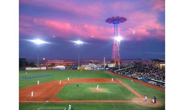 Big image coney island brooklyn cyclones sunset