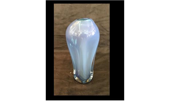 Big image blue vase hand blown