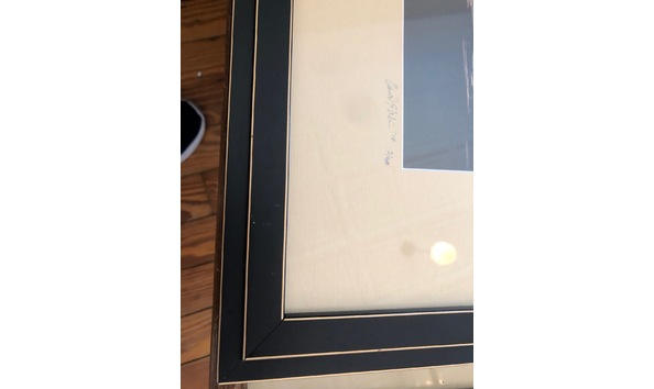 Big image frame on beach at dusk