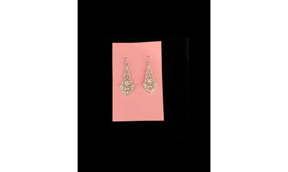 Big image silver rhinestone earrings