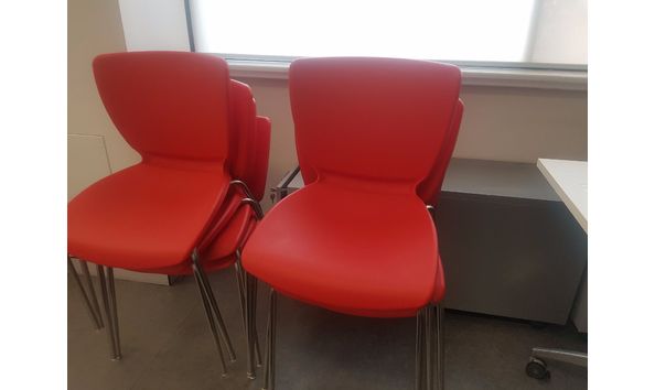 Big image red plastic chairs