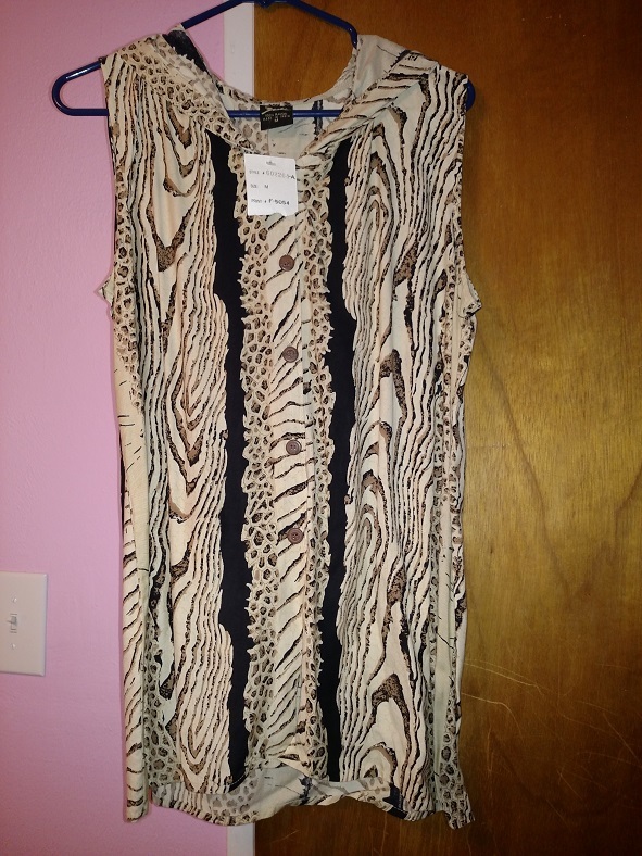 Animal Print Sleeveless Hoodie