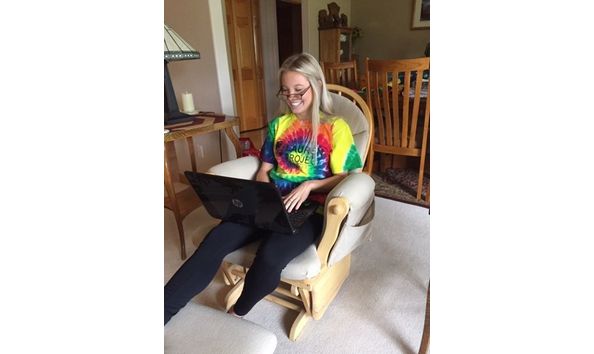 Big image t shirt ally doing remote learning 