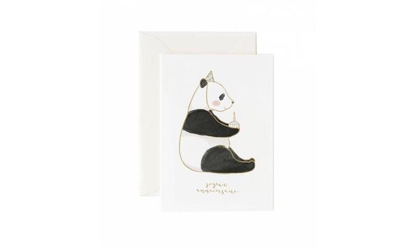 Big image panda birthday hat card