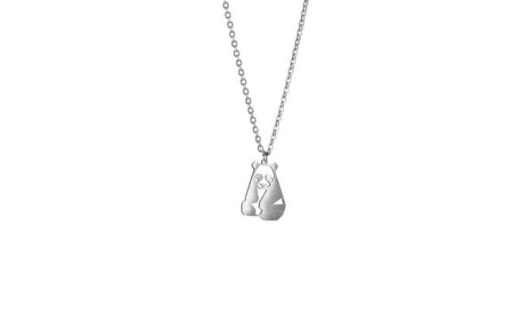 Big image silver panda necklace