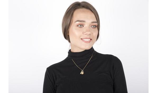 Big image gold panda necklace model