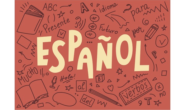 Big image espanol. translation spanish. language hand drawn doodles and lettering. 1087621188 7013x4954