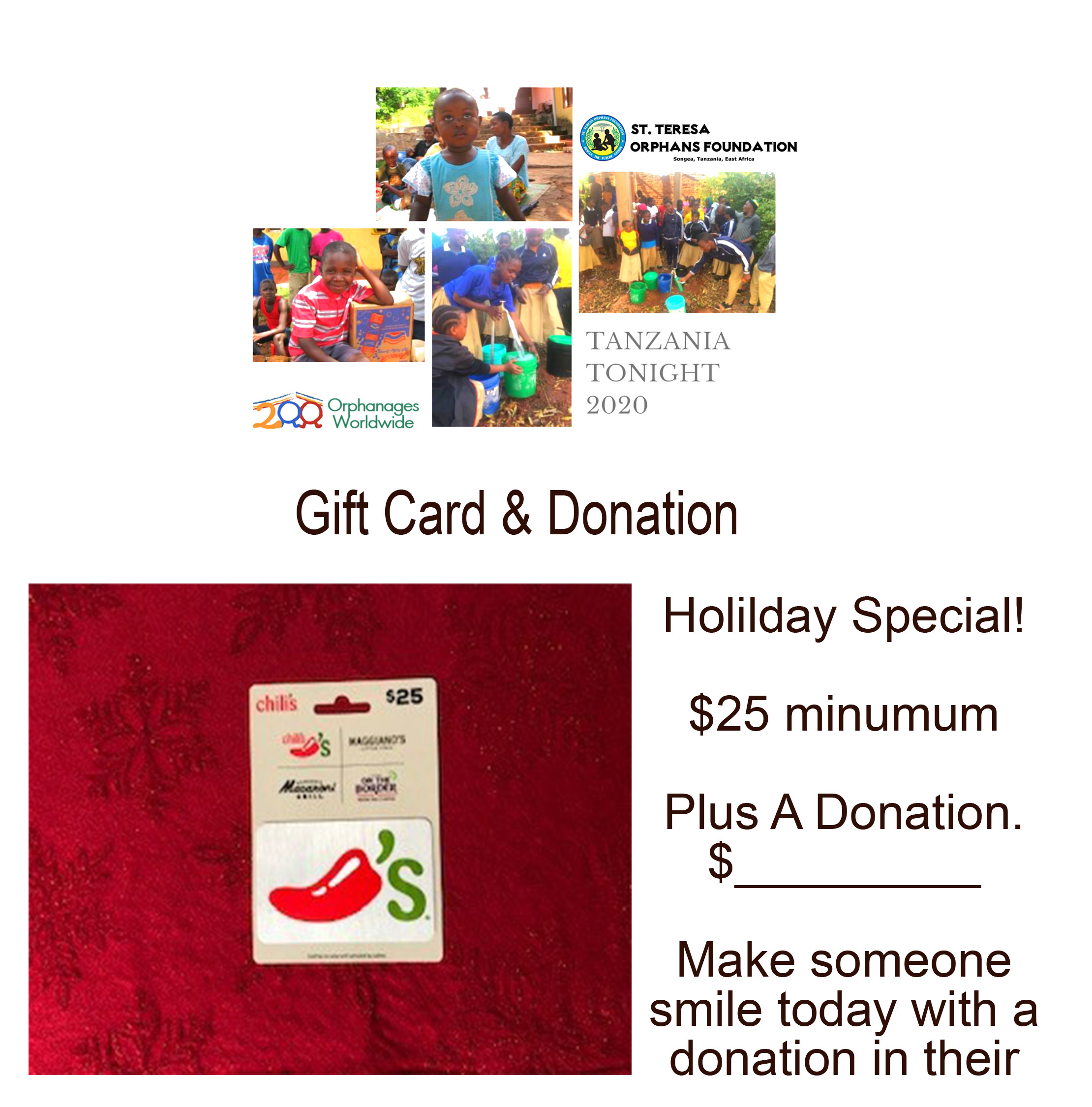 25 Chilis Gift Card & Donation