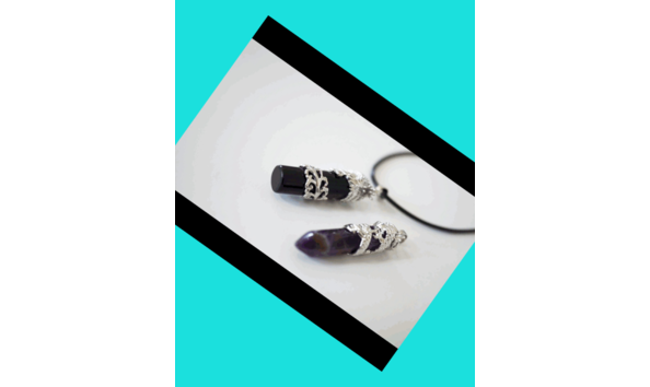 Big image  43 flyer agate and amythyst pendants